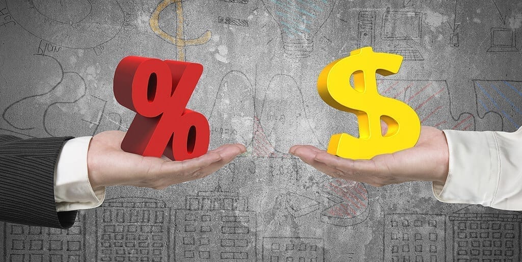 Percentage Sign and Dollar Sign depicting the Cash Rate