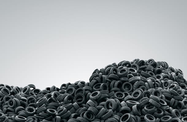 Mound of old tyres