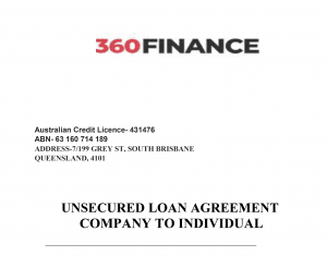 Copy fo Fake Loan Contract from Indian Scammers